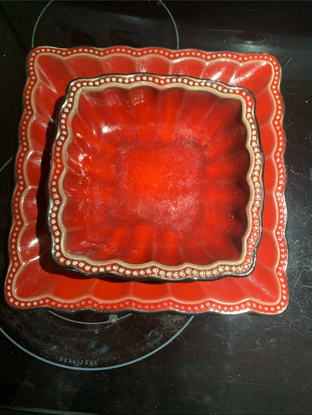 Roscher Hobnail Serving Platter and Bowl Stoneware